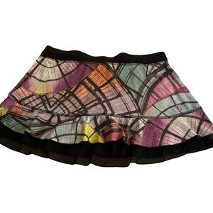 Sofiabella Colorful Abstract lSkort-S black , multi colored , poly spandex